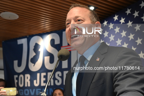 Congressman Josh Gottheimer of New Jersey announces his run for Governor at Runway Diner in South Hackensack, New Jersey, United States, on...