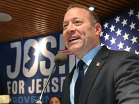 Congressman Josh Gottheimer of New Jersey announces his run for Governor at Runway Diner in South Hackensack, New Jersey, United States, on...