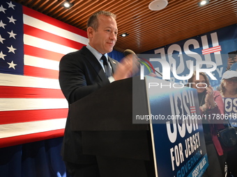 Congressman Josh Gottheimer of New Jersey announces his run for Governor at Runway Diner in South Hackensack, New Jersey, United States, on...