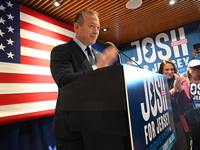 Congressman Josh Gottheimer of New Jersey announces his run for Governor at Runway Diner in South Hackensack, New Jersey, United States, on...