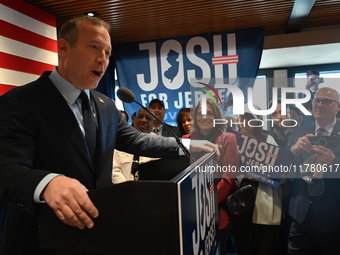 Congressman Josh Gottheimer of New Jersey announces his run for Governor at Runway Diner in South Hackensack, New Jersey, United States, on...