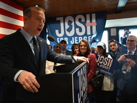 Congressman Josh Gottheimer of New Jersey announces his run for Governor at Runway Diner in South Hackensack, New Jersey, United States, on...