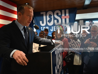 Congressman Josh Gottheimer of New Jersey announces his run for Governor at Runway Diner in South Hackensack, New Jersey, United States, on...