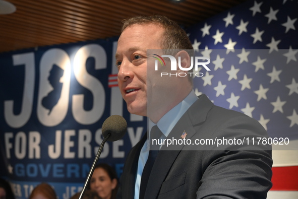 Congressman Josh Gottheimer of New Jersey announces his run for Governor at Runway Diner in South Hackensack, New Jersey, United States, on...