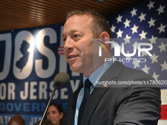 Congressman Josh Gottheimer of New Jersey announces his run for Governor at Runway Diner in South Hackensack, New Jersey, United States, on...