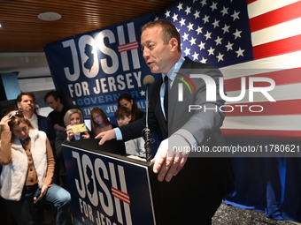 Congressman Josh Gottheimer of New Jersey announces his run for Governor at Runway Diner in South Hackensack, New Jersey, United States, on...