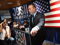 Congressman Josh Gottheimer of New Jersey announces his run for Governor at Runway Diner in South Hackensack, New Jersey, United States, on...