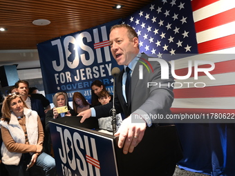 Congressman Josh Gottheimer of New Jersey announces his run for Governor at Runway Diner in South Hackensack, New Jersey, United States, on...