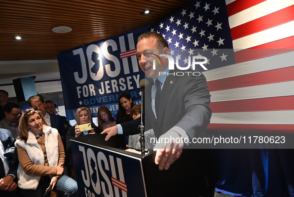 Congressman Josh Gottheimer of New Jersey announces his run for Governor at Runway Diner in South Hackensack, New Jersey, United States, on...