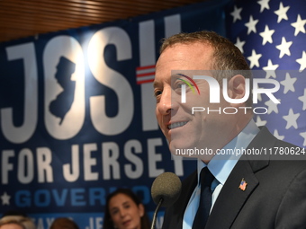 Congressman Josh Gottheimer of New Jersey announces his run for Governor at Runway Diner in South Hackensack, New Jersey, United States, on...