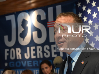 Congressman Josh Gottheimer of New Jersey announces his run for Governor at Runway Diner in South Hackensack, New Jersey, United States, on...