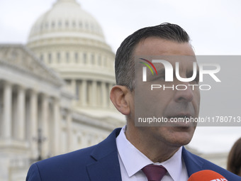 US Congressman-elect Sam Liccardo (D-CA) alongside incoming CHC Members-elect hold a news conference in Washington DC, USA, on November 15,...