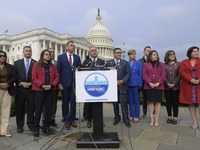 Chair of the Congressional Hispanic Caucus, Nanette Barragan (D-CA), alongside incoming CHC Members-elect, holds a news conference in Washin...