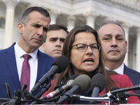 Chair of the Congressional Hispanic Caucus, Nanette Barragan (D-CA), alongside incoming CHC Members-elect, holds a news conference in Washin...