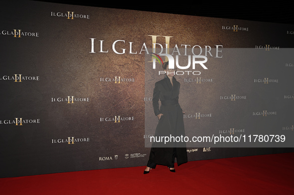 Milena Mancini attends the ''Gladiator II'' (Il Gladiatore II) special screening red carpet at Auditorium Parco Della Musica in Rome, Italy,...