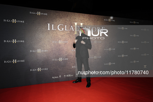 Mattia Faraoni attends the ''Gladiator II'' (Il Gladiatore II) special screening red carpet at Auditorium Parco Della Musica in Rome, Italy,...