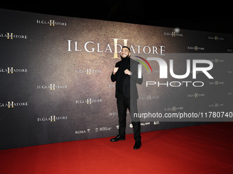 Mattia Faraoni attends the ''Gladiator II'' (Il Gladiatore II) special screening red carpet at Auditorium Parco Della Musica in Rome, Italy,...