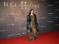 Elena Hazinah attends the ''Gladiator II'' (Il Gladiatore II) special screening red carpet at Auditorium Parco Della Musica in Rome, Italy,...