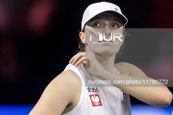 Iga Swiatek  during Billie Jean King Cup Finals match Spain vs Poland in Malaga Spain on 15 November 2024. 