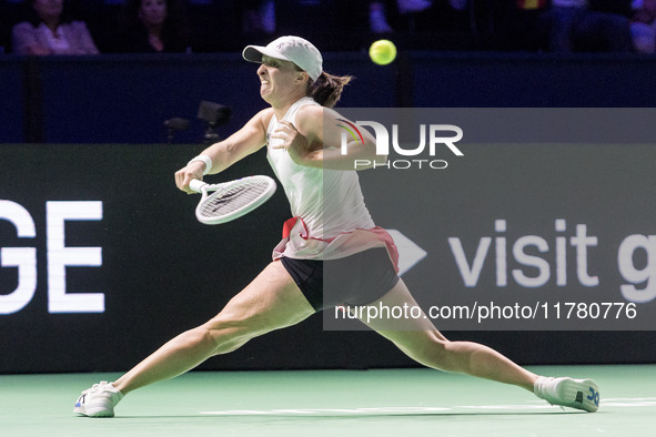 Iga Swiatek  during Billie Jean King Cup Finals match Spain vs Poland in Malaga Spain on 15 November 2024. 