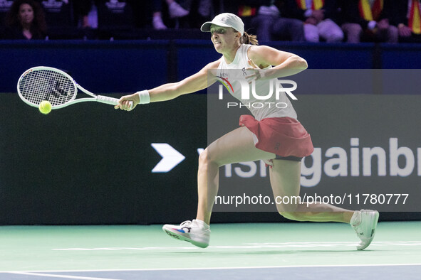 Iga Swiatek  during Billie Jean King Cup Finals match Spain vs Poland in Malaga Spain on 15 November 2024. 