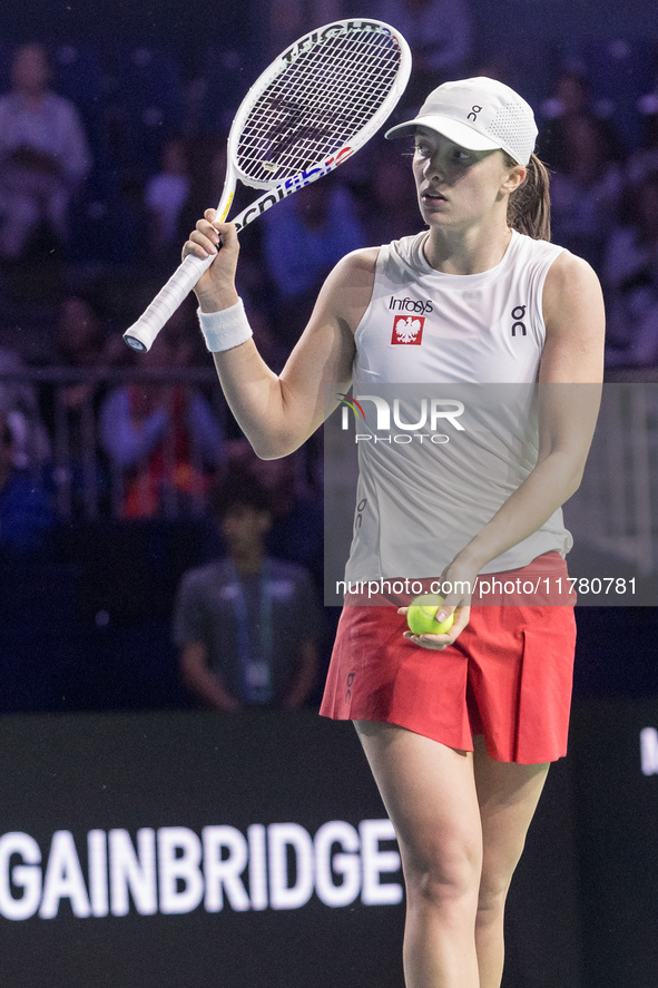 Iga Swiatek  during Billie Jean King Cup Finals match Spain vs Poland in Malaga Spain on 15 November 2024. 