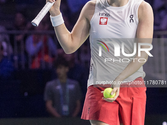 Iga Swiatek  during Billie Jean King Cup Finals match Spain vs Poland in Malaga Spain on 15 November 2024. (