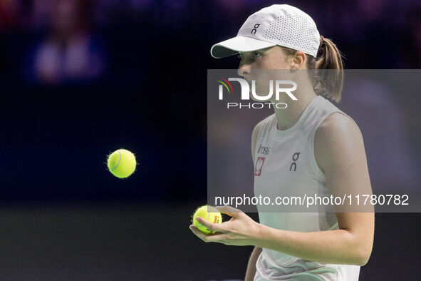 Iga Swiatek  during Billie Jean King Cup Finals match Spain vs Poland in Malaga Spain on 15 November 2024. 