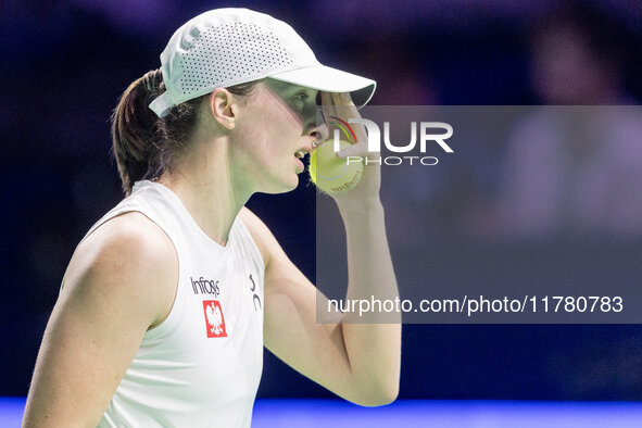 Iga Swiatek  during Billie Jean King Cup Finals match Spain vs Poland in Malaga Spain on 15 November 2024. 