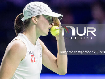 Iga Swiatek  during Billie Jean King Cup Finals match Spain vs Poland in Malaga Spain on 15 November 2024. (