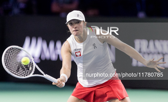 Iga Swiatek  during Billie Jean King Cup Finals match Spain vs Poland in Malaga Spain on 15 November 2024. 