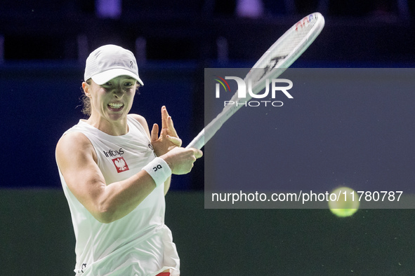 Iga Swiatek  during Billie Jean King Cup Finals match Spain vs Poland in Malaga Spain on 15 November 2024. 