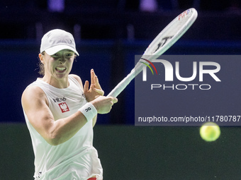 Iga Swiatek  during Billie Jean King Cup Finals match Spain vs Poland in Malaga Spain on 15 November 2024. (