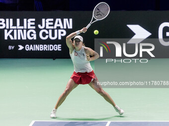 Iga Swiatek  during Billie Jean King Cup Finals match Spain vs Poland in Malaga Spain on 15 November 2024. (