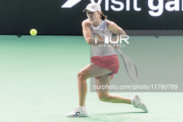 Iga Swiatek  during Billie Jean King Cup Finals match Spain vs Poland in Malaga Spain on 15 November 2024. 