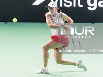 Iga Swiatek  during Billie Jean King Cup Finals match Spain vs Poland in Malaga Spain on 15 November 2024. (