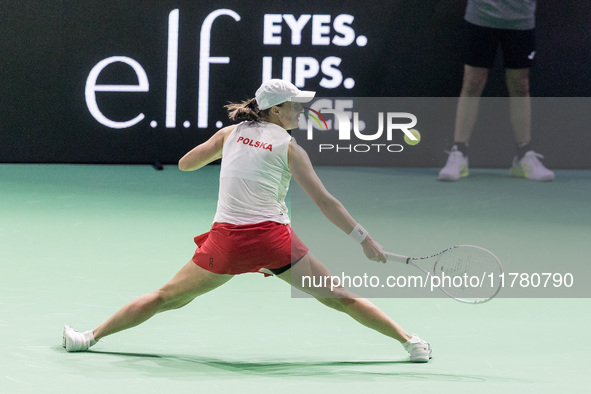 Iga Swiatek  during Billie Jean King Cup Finals match Spain vs Poland in Malaga Spain on 15 November 2024. 