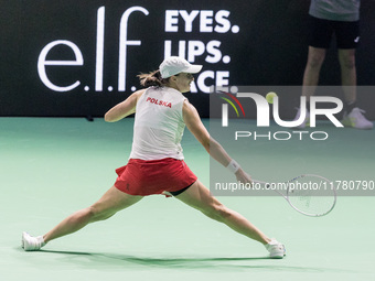 Iga Swiatek  during Billie Jean King Cup Finals match Spain vs Poland in Malaga Spain on 15 November 2024. (