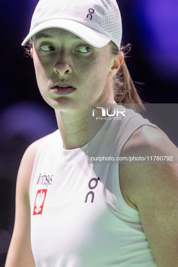 Iga Swiatek  during Billie Jean King Cup Finals match Spain vs Poland in Malaga Spain on 15 November 2024. 