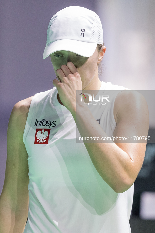 Iga Swiatek  during Billie Jean King Cup Finals match Spain vs Poland in Malaga Spain on 15 November 2024. 