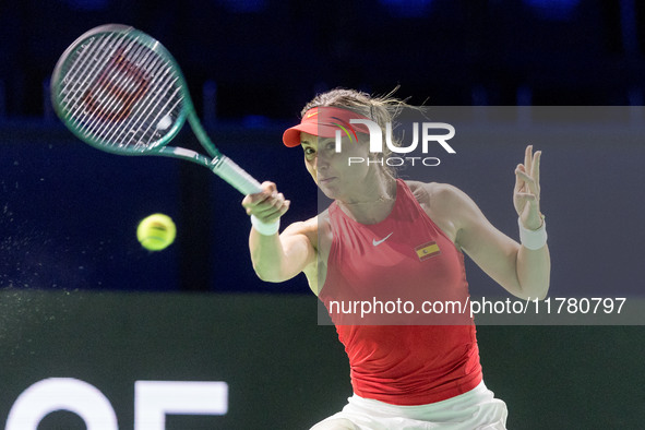 Paula Badosa  during Billie Jean King Cup Finals match Spain vs Poland in Malaga Spain on 15 November 2024. 