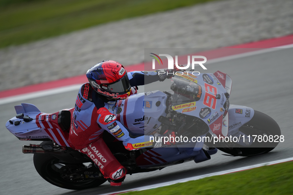 Marc Marquez (93) of Spain and Gresini Racing Moto GP Ducati during the free practice of the Motul Solidarity Grand Prix of Barcelona at Ric...