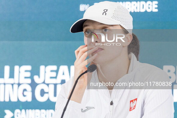 Iga Swiatek  during Billie Jean King Cup Finals match Spain vs Poland in Malaga Spain on 15 November 2024. 