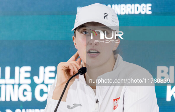 Iga Swiatek  during Billie Jean King Cup Finals match Spain vs Poland in Malaga Spain on 15 November 2024. 