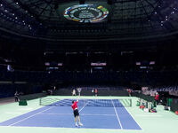 Rafael Nadal  during training before Davis Cup Final in Malaga Spain on 15 November 2024. (