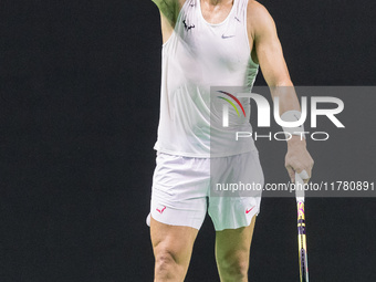 Rafael Nadal  during training before Davis Cup Final in Malaga Spain on 15 November 2024. (