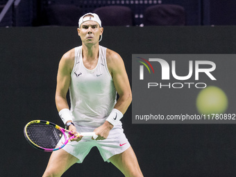 Rafael Nadal  during training before Davis Cup Final in Malaga Spain on 15 November 2024. (