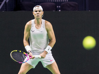 Rafael Nadal  during training before Davis Cup Final in Malaga Spain on 15 November 2024. (