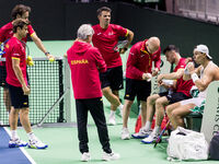 Rafael Nadal  during training before Davis Cup Final in Malaga Spain on 15 November 2024. (