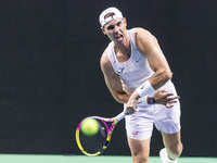 Rafael Nadal  during training before Davis Cup Final in Malaga Spain on 15 November 2024. (